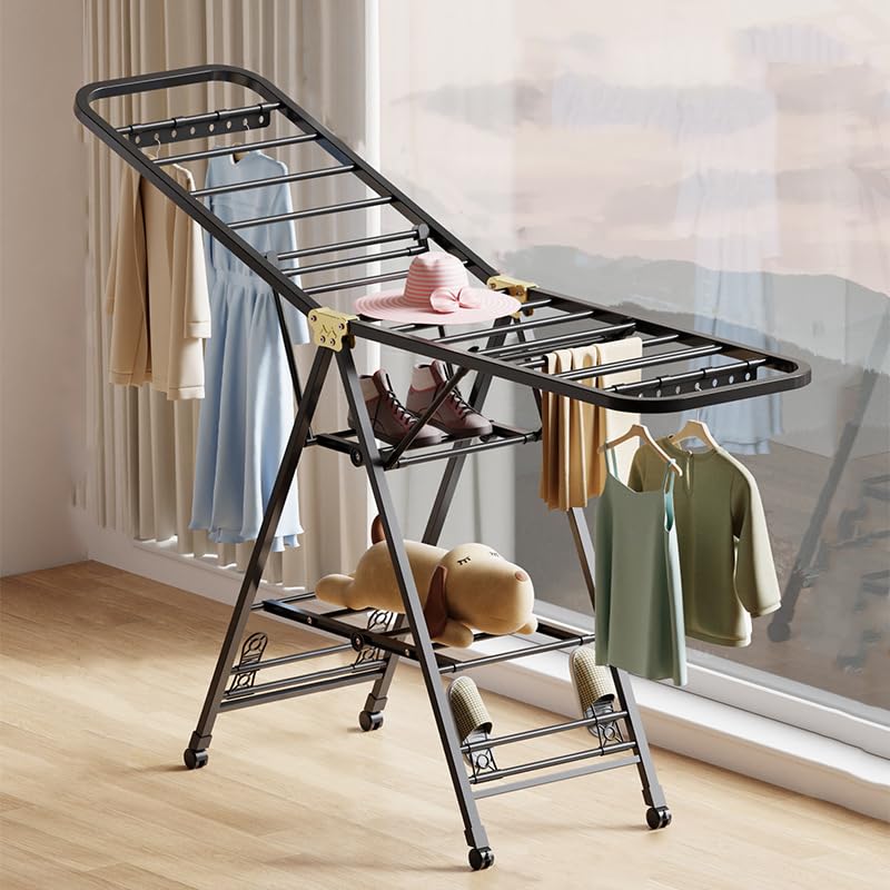 Foldable Clothes Drying Rack, Tier Laundry Dry Rack Height Adjustable  Clothes Hanger Stand Drying Racks, Laundry Drying Rack Stand for Sheets  Towels