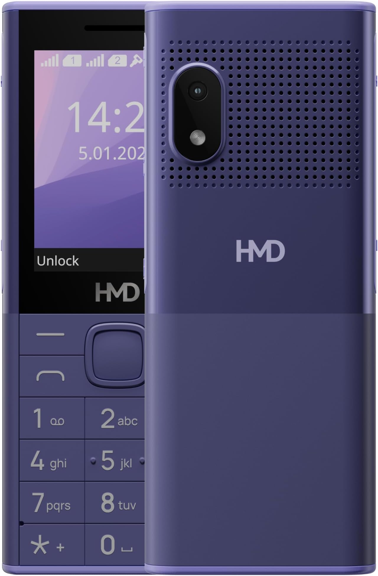 HMD 150 Music Keypad Mobile with Bluetooth | Built-in Powerful Loud Speaker & Dedicated Music Buttons | 2500 mAh Big Battery & Type C Fast Charger | Built-in UPI App with Scan & Pay | Purple