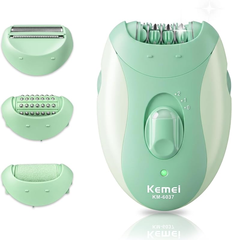 Depilador elétrico sem fio KEMEI 6037 4 em 1 com luz LED e carregamento USB