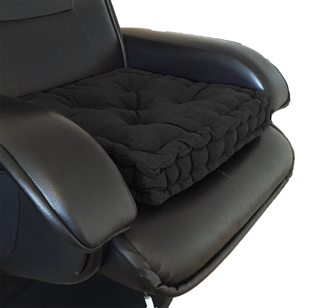 A-Express Black Chunky Dining Garden Office Adult Armchair Chair Cushion Booster Seat Thick Pads