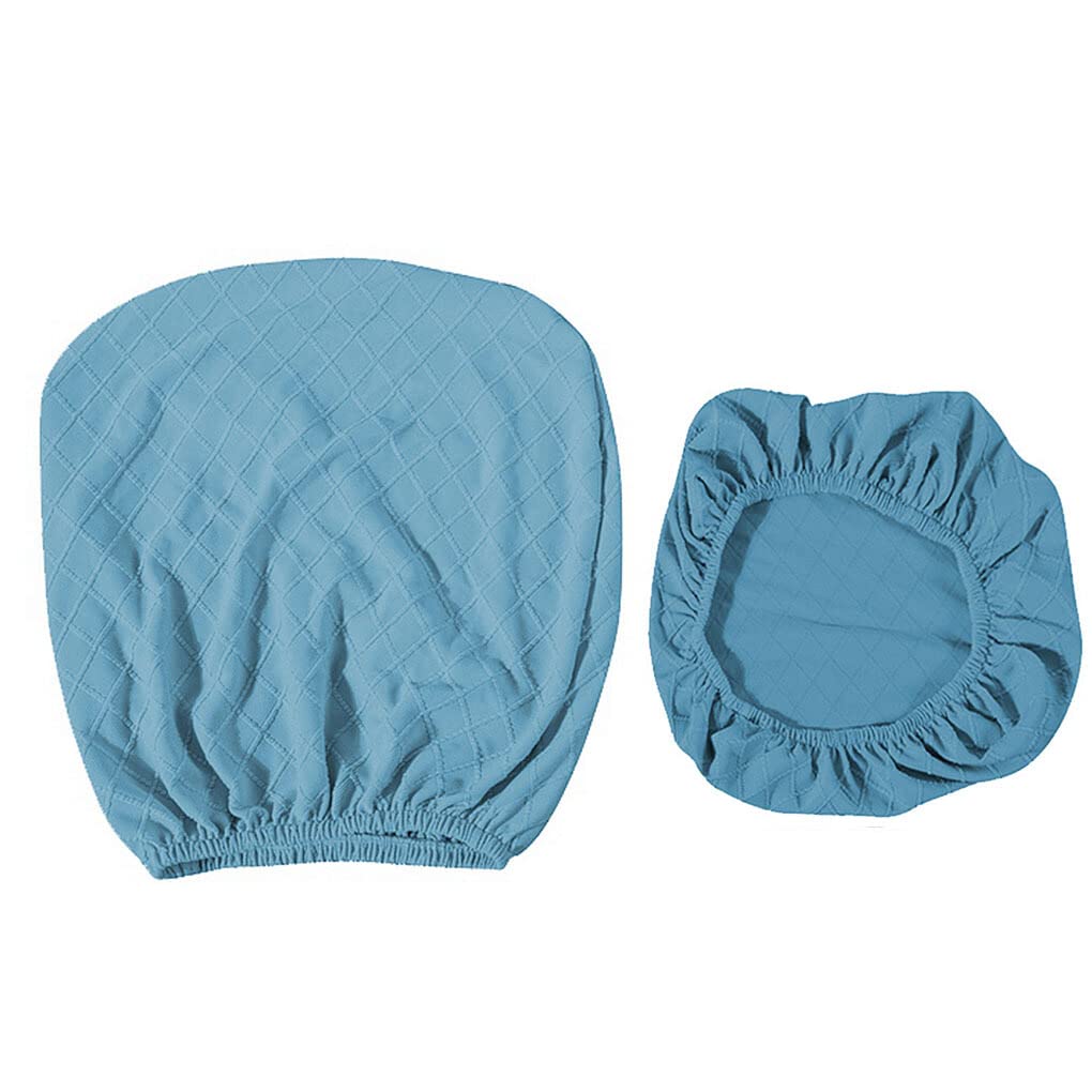 Funda para silla de oficina de 2 piezas, resistente al desgaste, desmontable, lavable, Multicolor, Universal, estilo Simple, funda de respaldo para cojín, azul celeste