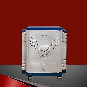 Urban Choice Single Inverter Battery Trolley with Pull Down Door Facility & 5 Wheels BlueWhite