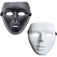 Unisex Full Face Hip Hop Dance Party Masquerade Masks, Blank Halloween Cosplay Costume Masks White Mask