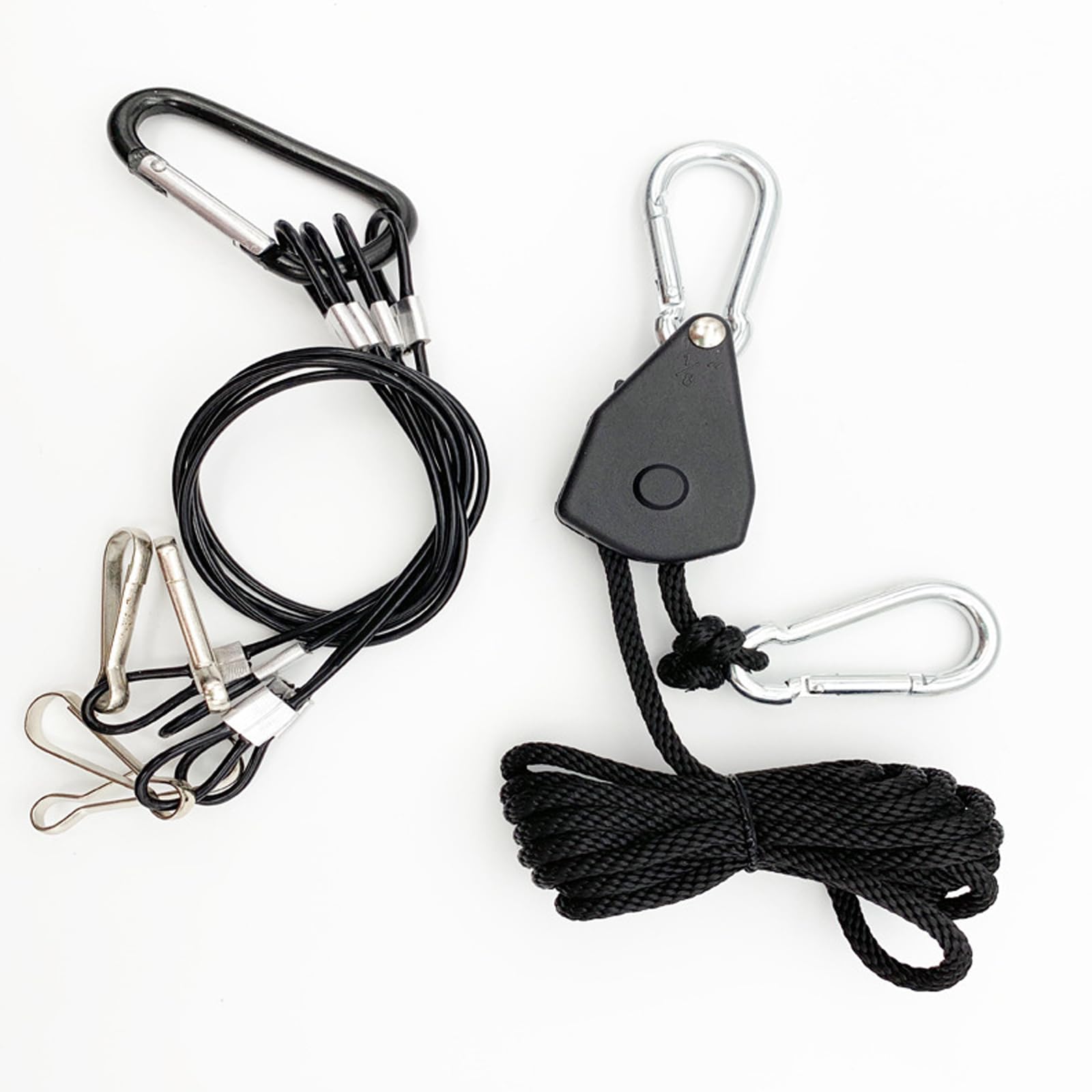 YSZZYSMGrow Tent Rope Ratchet 5 Piece Set - Includes Adjustable 1/8" Rope Hanger*4 + Stainless Steel Plant Light Hanger*1