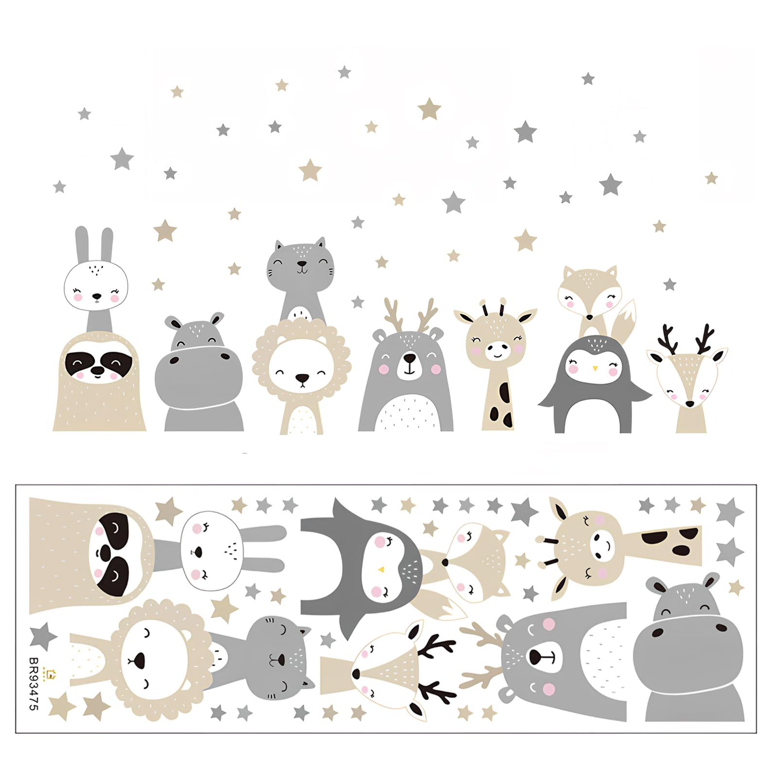 Adesivi Murali Animali Giungla Per Bambini - PVC Sicuro, Design Cartoon, 30x90cm, Per Camerette E Asili - Foto 2