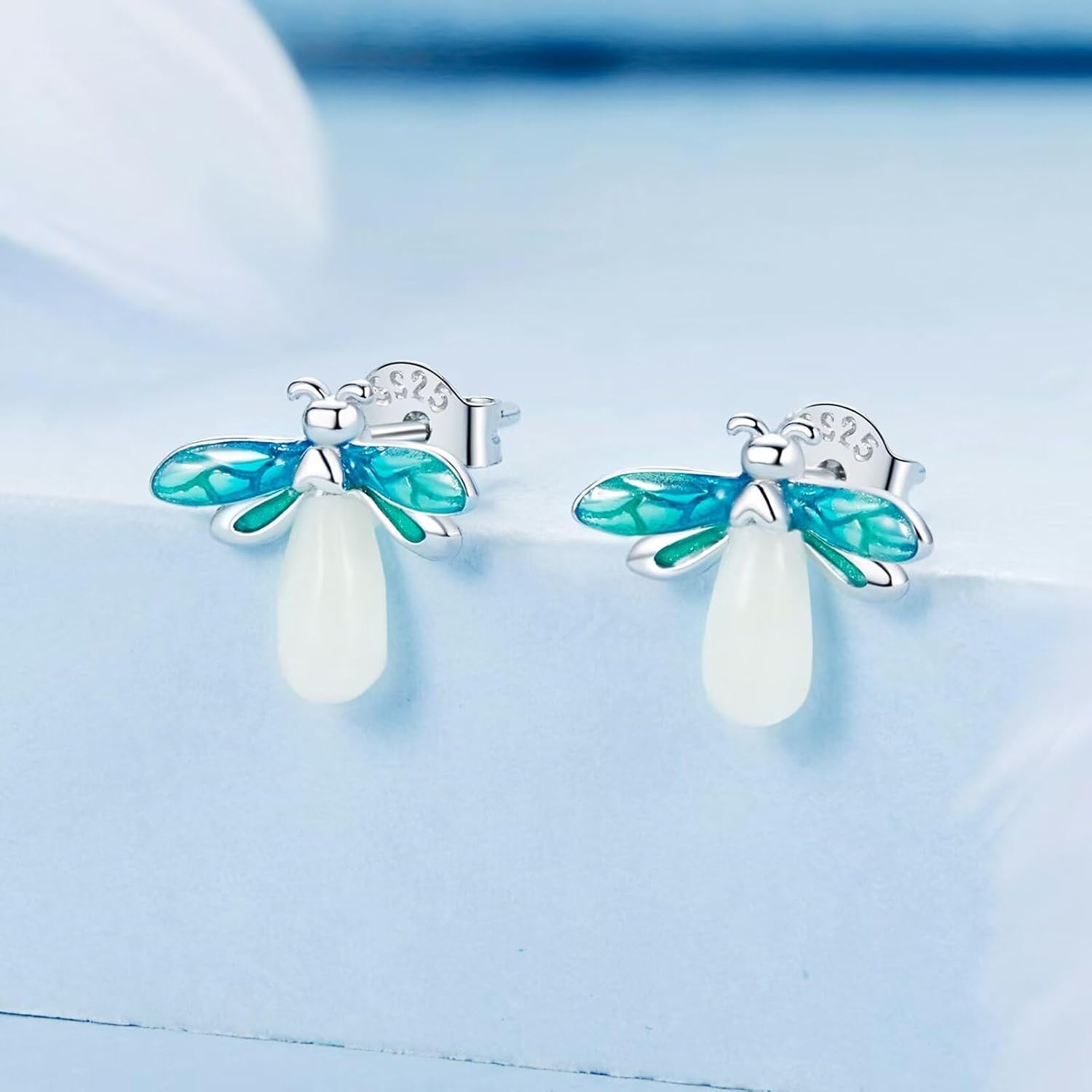 Luminous Firefly Earring 925 Sterling Silver Glow in the Dark Animal Stud Earrings Birthday Gifts for Women - Image 5