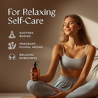Gya Labs Relaxing Massage Oil - 6.76 Fl Oz - Non-Greasy Formula for Sore Muscles, Deep Relaxation & All Skin Types - Suitable for Men & Women