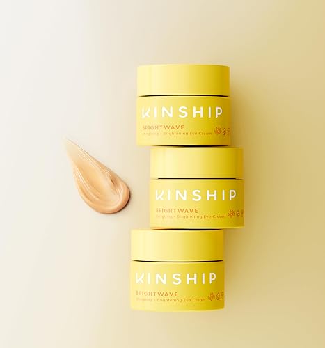 Miniatura 6 de Kinship Brightwave Crema iluminadora de vitamina C debajo de los ojos para pieles sensibles, tratamiento de ojeras debajo de los ojos, disminuye las
