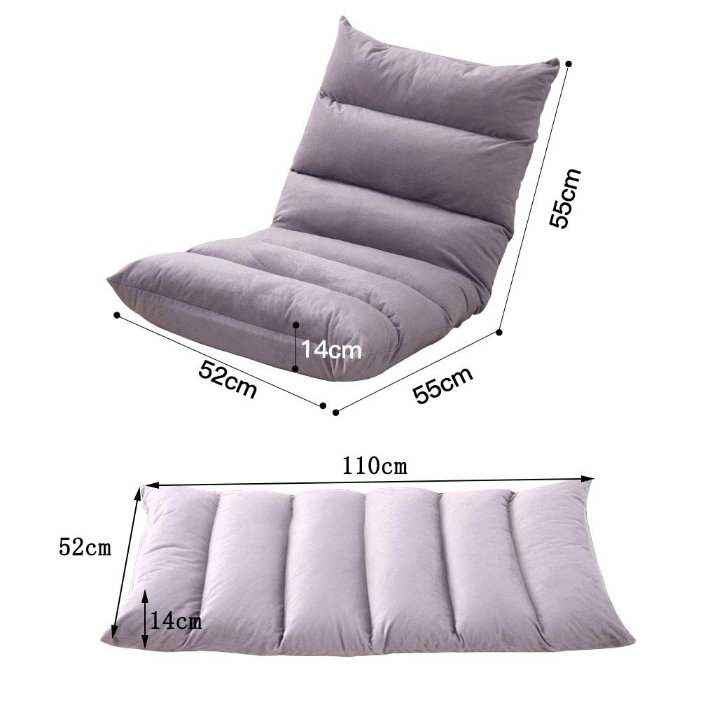 Silla plegable con diseño de tatami de algodón de alta elasticidad, con respaldo de 5 posiciones, totalmente montada, para salón, meditación, yoga, 150 kg de capacidad de peso