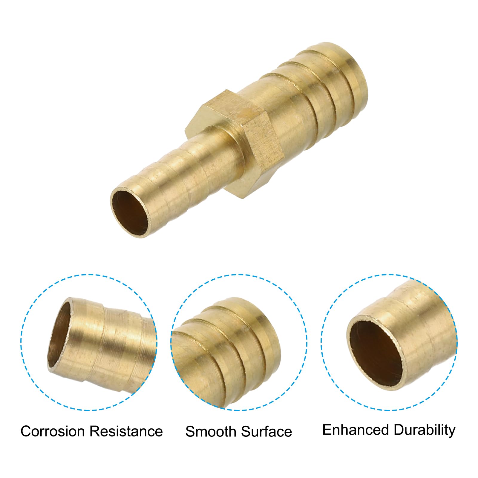 PATIKIL 5/16" to 1/2" Brass Hose Barb Reducer - Image 4