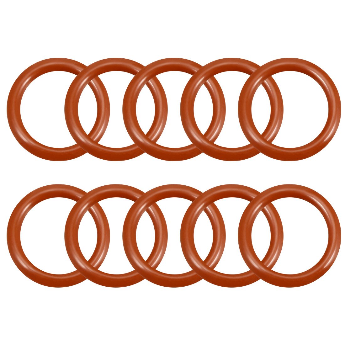 sourcingmap Silicone O-Ring, 14mm OD, 10mm ID, 2mm Width, VMQ Seal Rings Gasket, Red, Pack of 10, 10mmx14mmx2mm