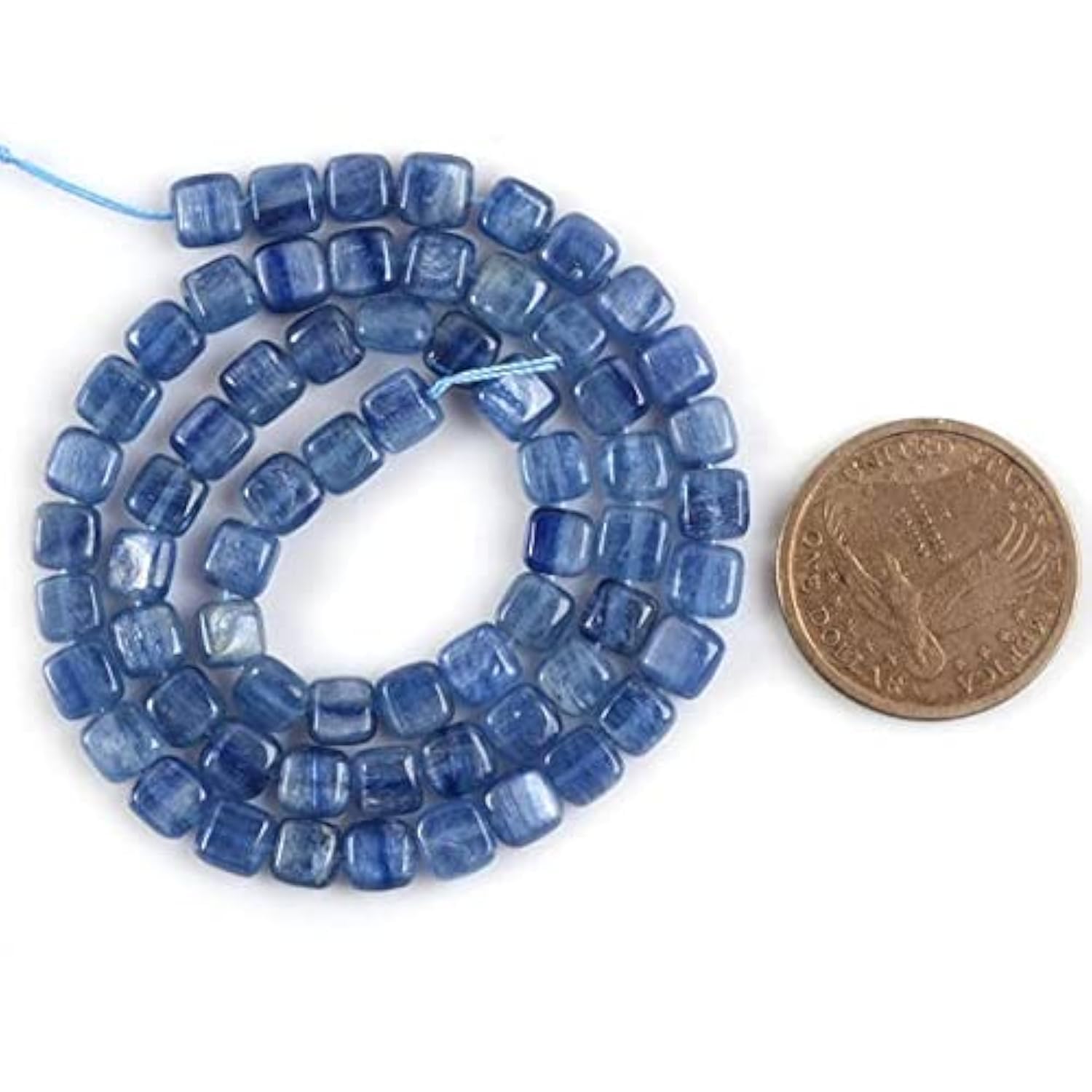 Cyanite bleue 6mm LKBEADS perles naturelles en vrac forme disque pour bijoux DIY