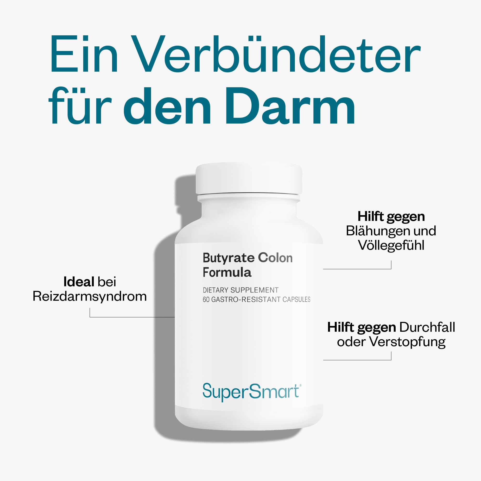 Butyrate Colon Formula - 60 magensaftresistente Kapseln - SuperSmart