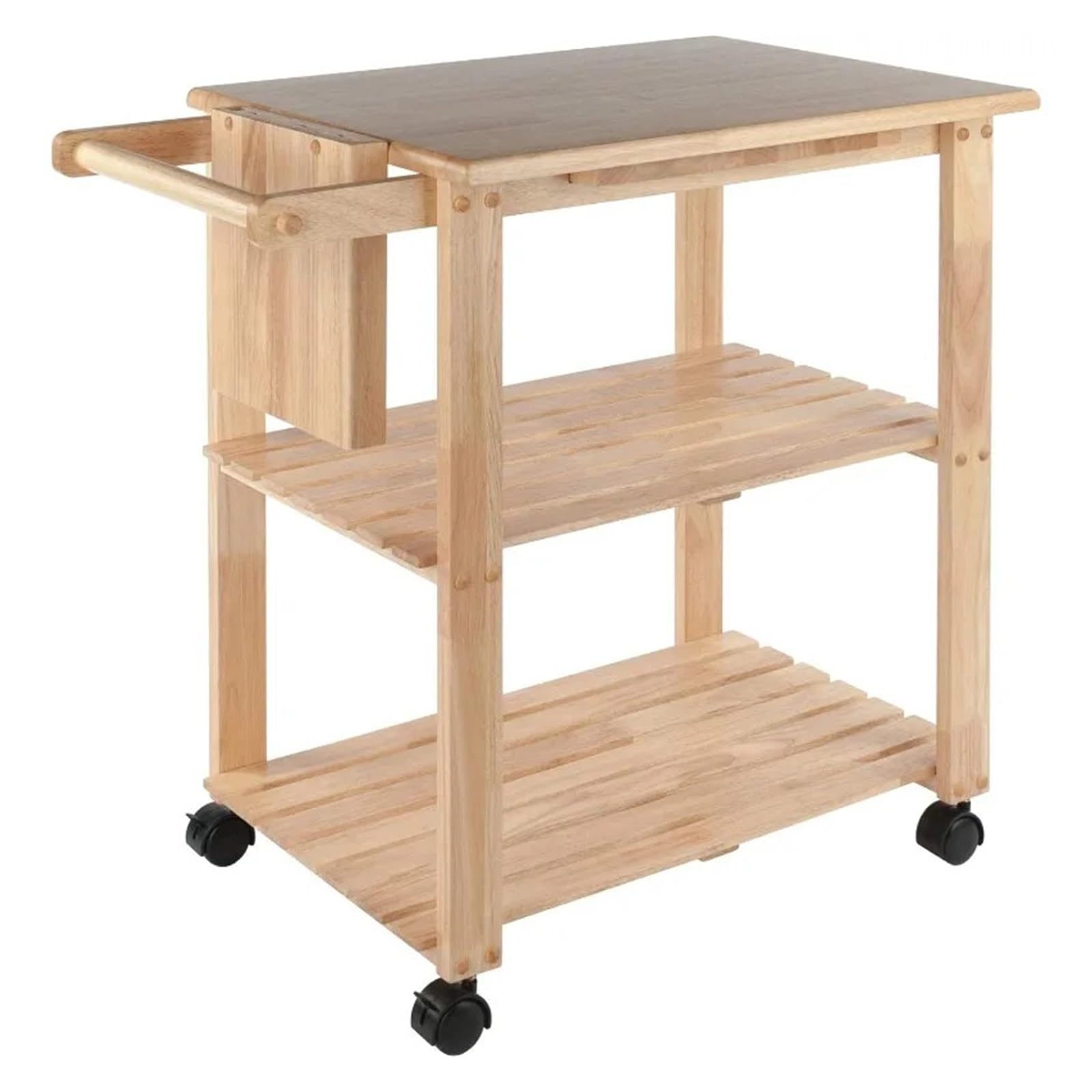 Carrello multiuso Carrello portaoggetti for mobili da cucina in legno naturale Tavolo con isola Cucina