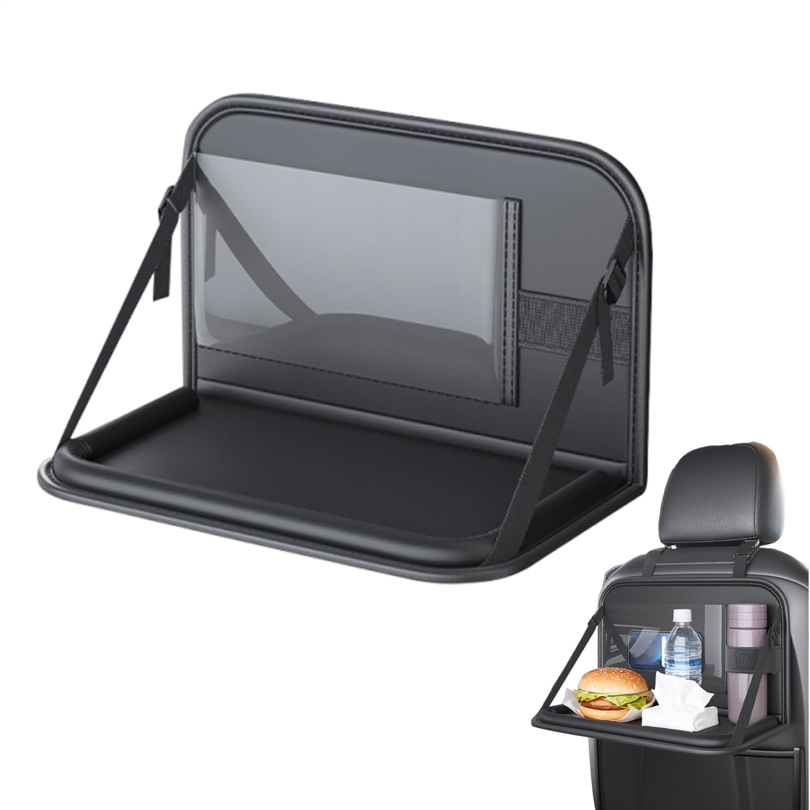 Youany Tray for Car Seat | Laptop Holder Foldable Storage Rear Desk | Car Table for Kids - for Eating Airplane Long Ride Camping Snack Time Office Work Passenger