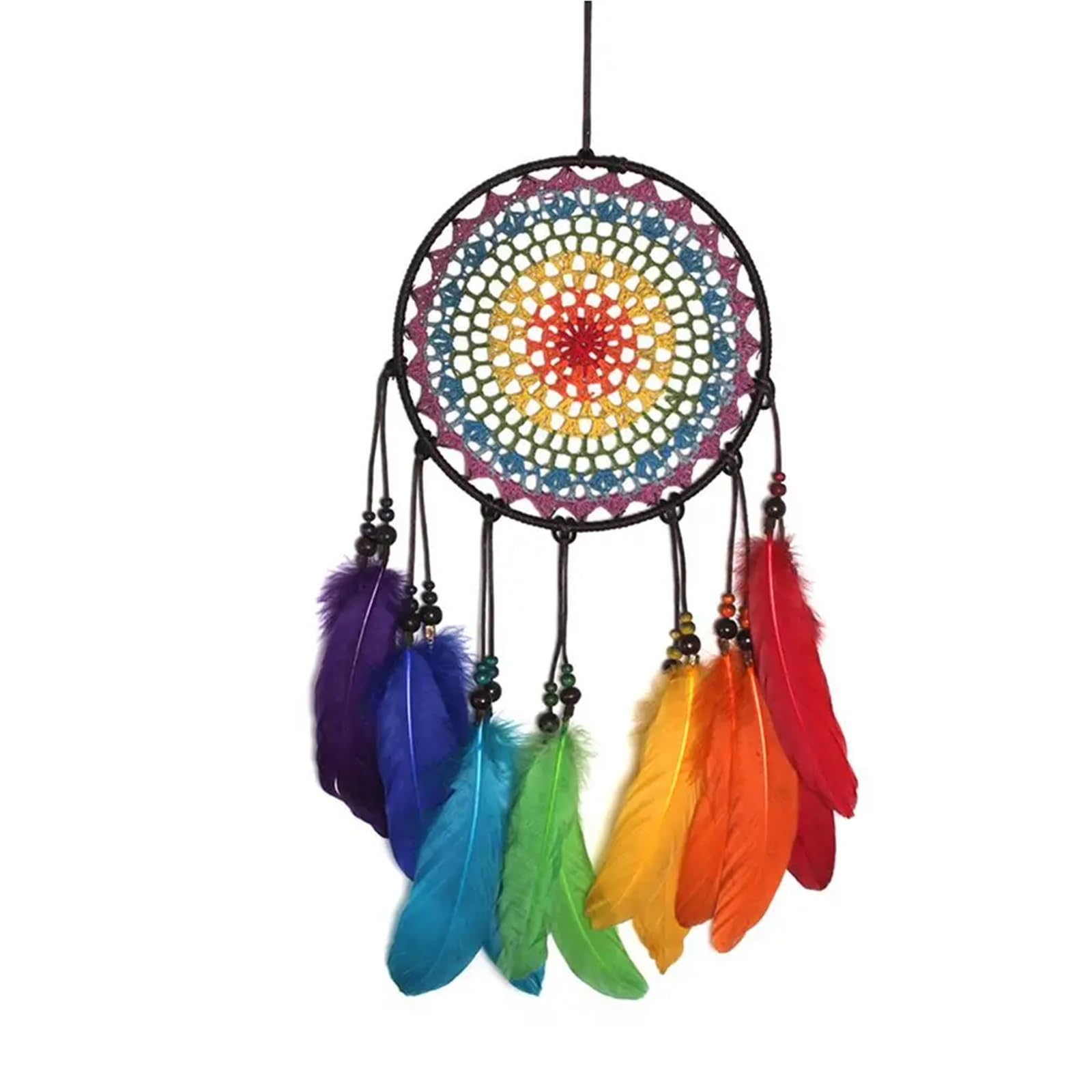 Dream Catcher Dream Catchers Handmade Ornaments Wind Chimes Rainbow Feather Wedding Home Decorations