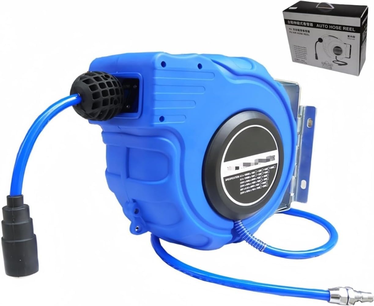 エアホースリール、エアドラム、自動巻き取り式ホースリール、電動ドラム、エアホースリトラクター、自動車整備、空気圧式エアホースリトラク