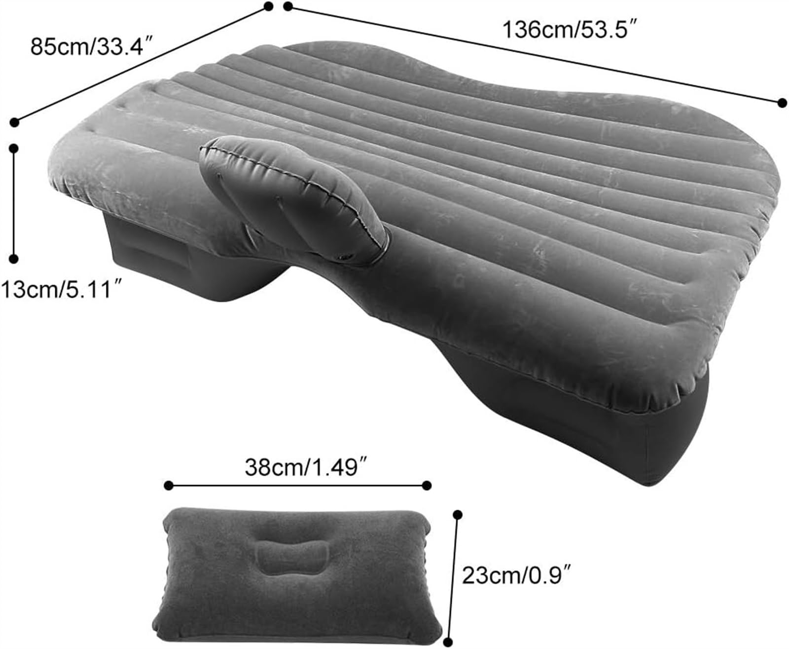 Colchoneta Hinchable Coche Cama Inflable Coche, Colchón Aire Inflable, Cojines Inflables Para El Hogar, Coches Universales, SUV, Viajes Al Aire Libre, Camping, Almohadilla Dormir, Cama Aire Coche(Blac