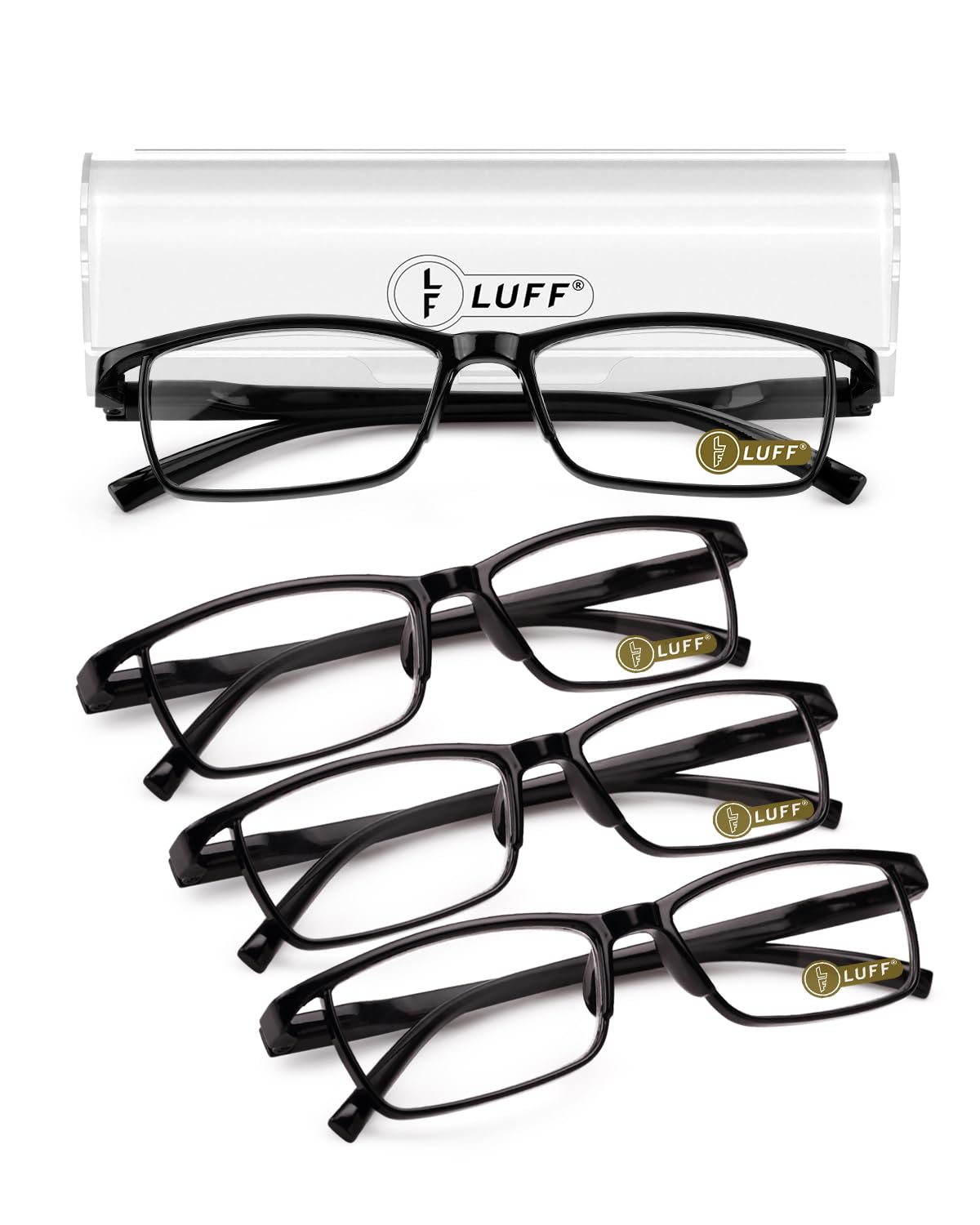 LUFF 4Pcs Anti-Blue-ray Reading Glasses Portable Ultra-Light Readers(3.50X)