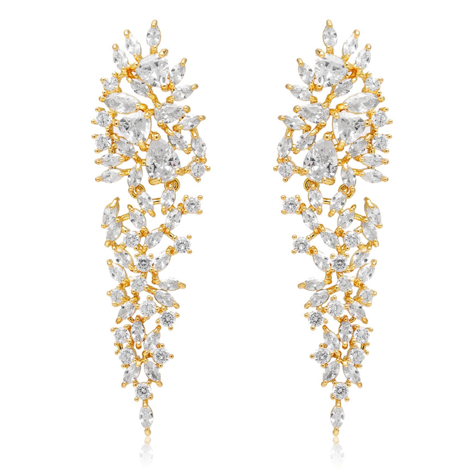 Cubic Zirconia Studded Fancy Drop & Dangle Earrings Western Fashion Jewellery for Women & Girls-image-31