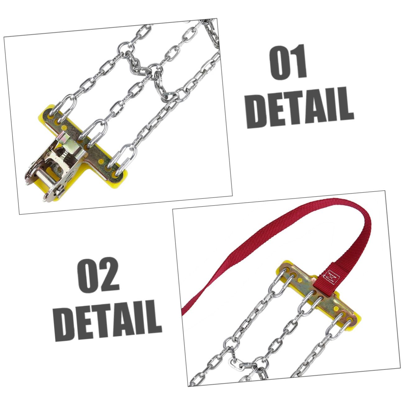 PRETYZOOM Cadenas De Nieve Antideslizantes Para Neumáticos De Automóviles Cadenas De Seguridad Para Vehículos Suv Y Camiones Protección Efectiva 2 Piezas X 4