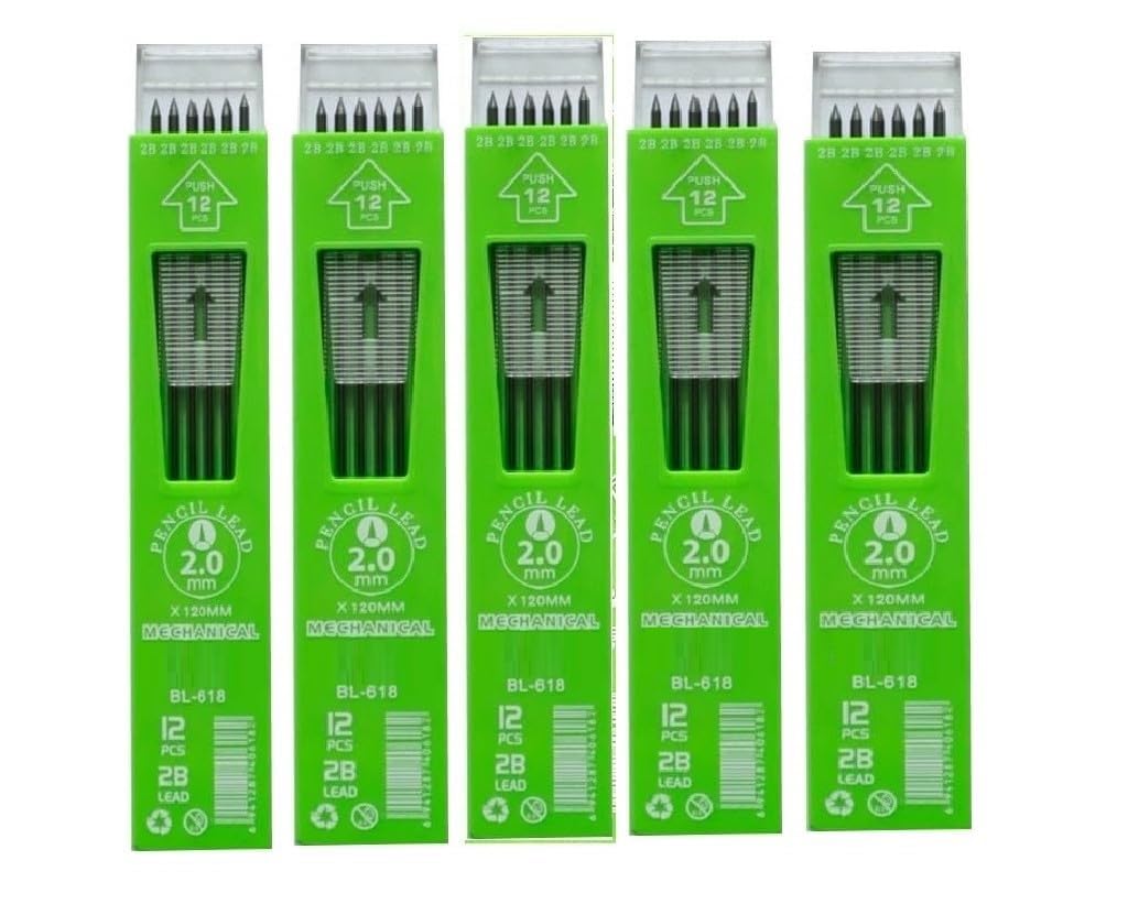 KRYTONE.®2.0 mm Mechanical Lead Core Pencil Lead Box Set of 5,Total 60 Pcs lead-image-49