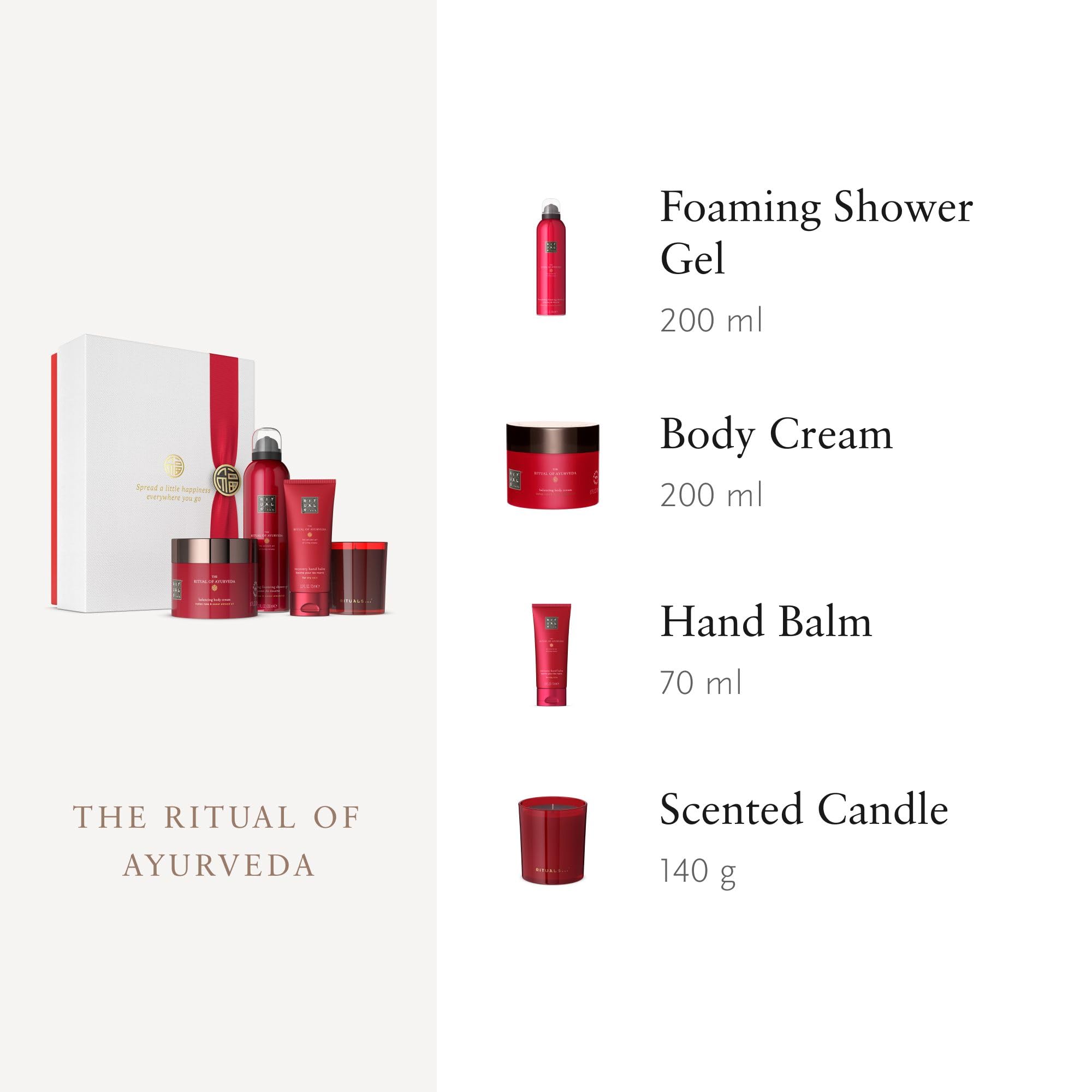 RITUALS Cofanetto regalo donna The Ritual of Ayurveda, Large – Set regalo donna con prodotti per la cura del corpo arricchiti con rosa indiana e olio di mandorle dolci – Set bagno riequilibrante
