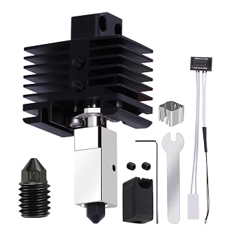 Upgrade 2.0 Hotend Kit for P1S, P1P, 3D Printer Hotend Kit 0.4mm Hardened Steel Nozzle Heating Block Kit with 24V 48W Ceramic Heater Cartridge NTC 100K Thermistor for Bambu Lab P1S/P1P