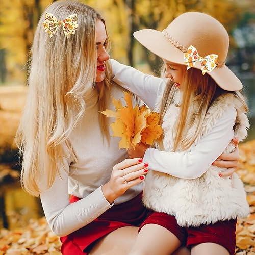 Miniatura 7 de Hying 4 cintas de otoño de Acción de Gracias para envolver regalos, hojas de calabaza de otoño, cintas de grogrén con palabras metálicas, cintas de