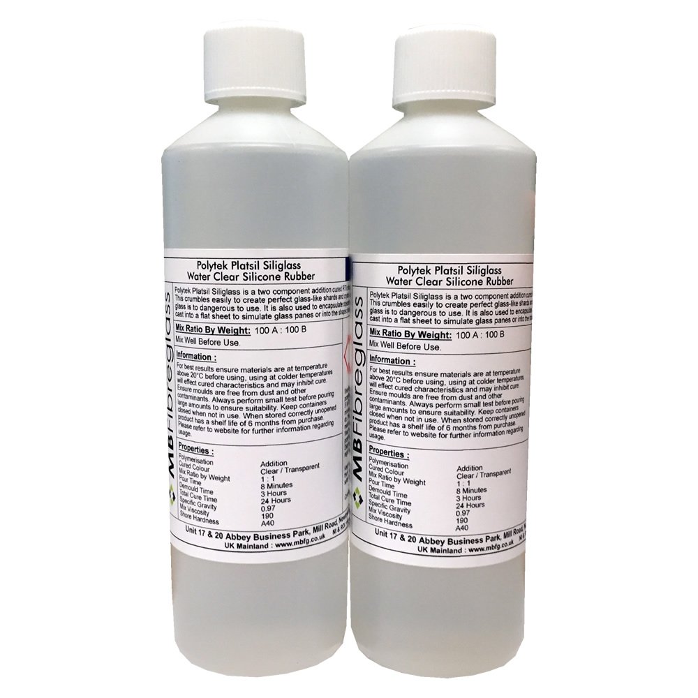 Polycraft ( Mb Fibreglass ) Polycraft Platsil Siliglass Rubber/Prop Rubber/Fake Glass 1Kg Kit