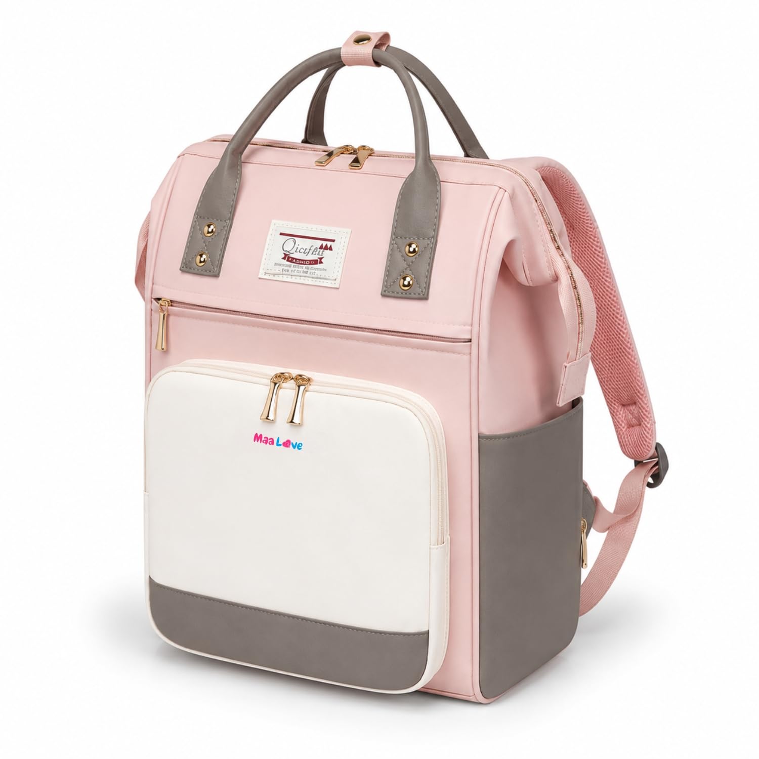 MaaLove Multifunctional Diaper Bag | for Mothers for Travel | Travelling Bag, Backpack Maternity Bags for Mother and Baby (Pink)-image-39