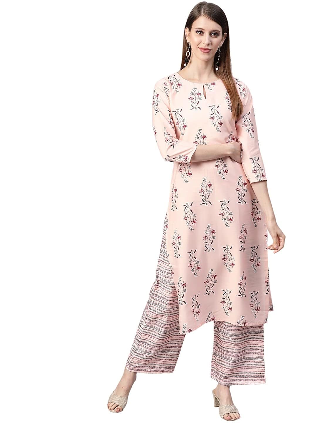 Poly Crepe Printed Kurta Pant Set 