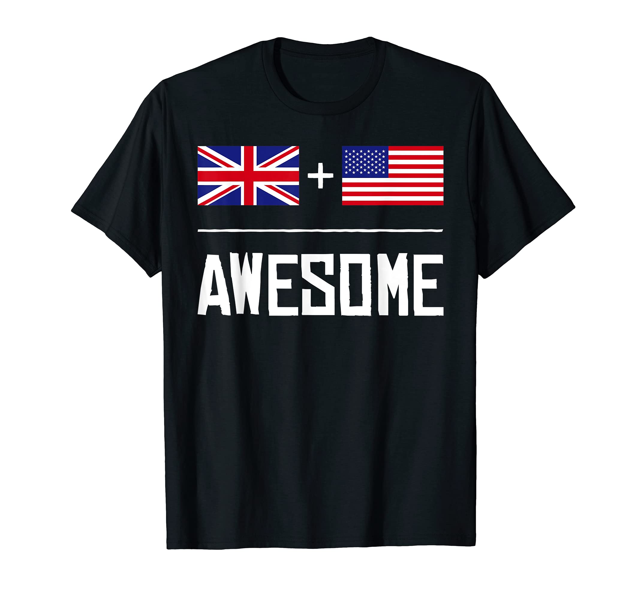 British American Flag Awesome USA and UK Flags T-Shirt