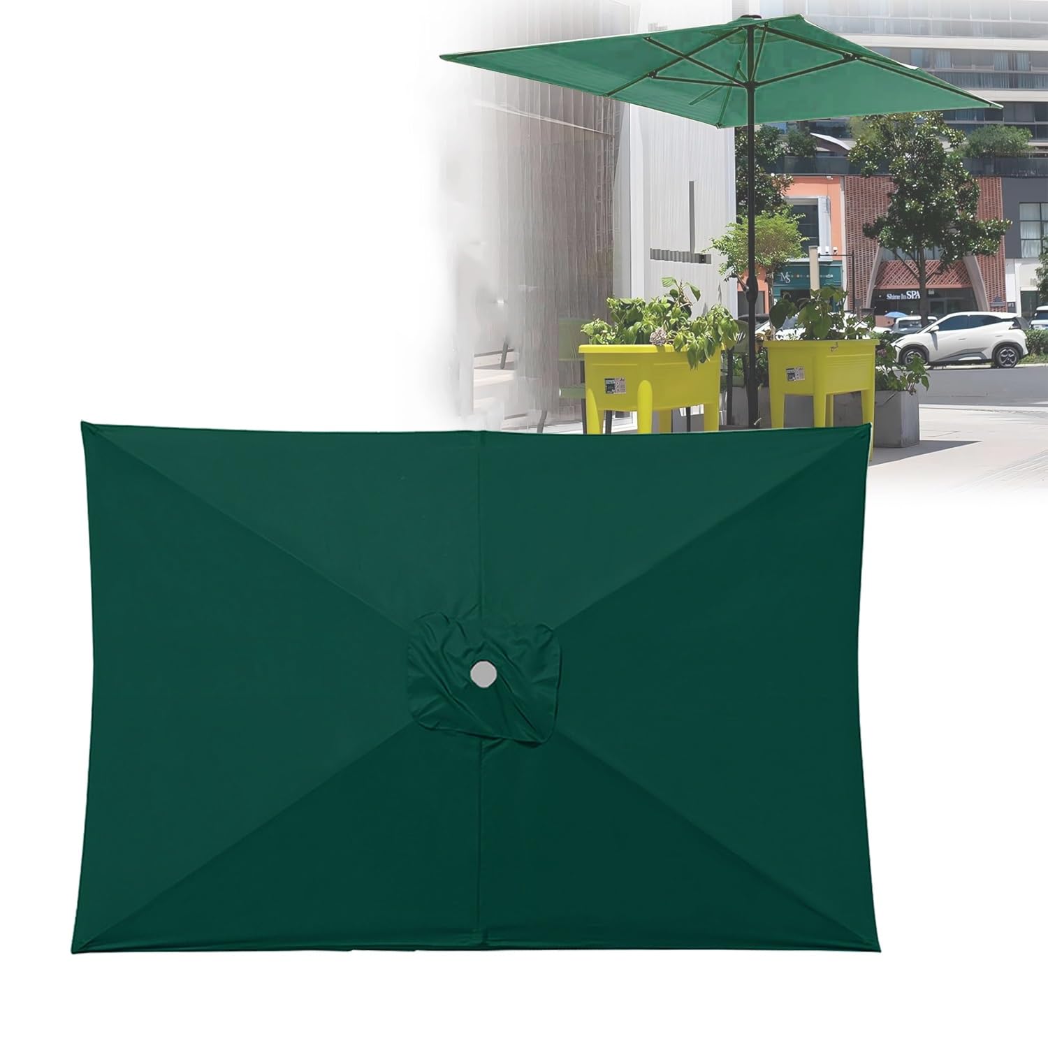 Auvent de parasol rectangulaire imperméable et résistant pour grand parasol de plage