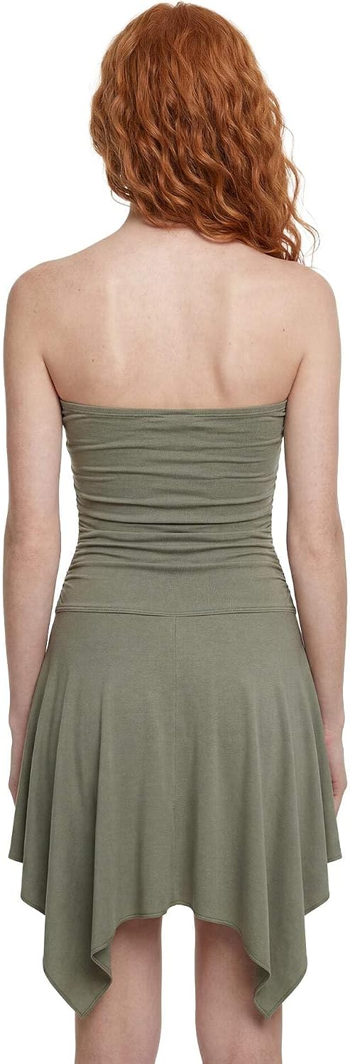 Dolls Kill Flora Strapless Fairy Dress by Current Mood – Women's Ruched Strapless Mini Dress with Handkerchief Hem