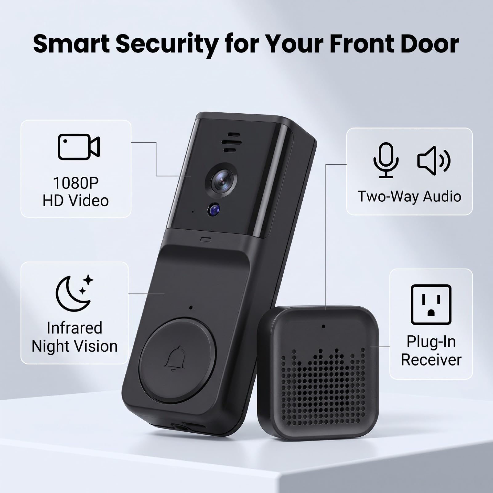 Luocute Sonnette Intelligente sans Fil avec Audio Bidirectionnel HD 1080p