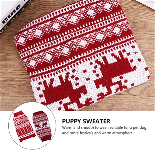 ULTECHNOVO 2 Peças de Natal para Animais de Estimação Suéter Tricotado Natal Red Malhas para Cães Su