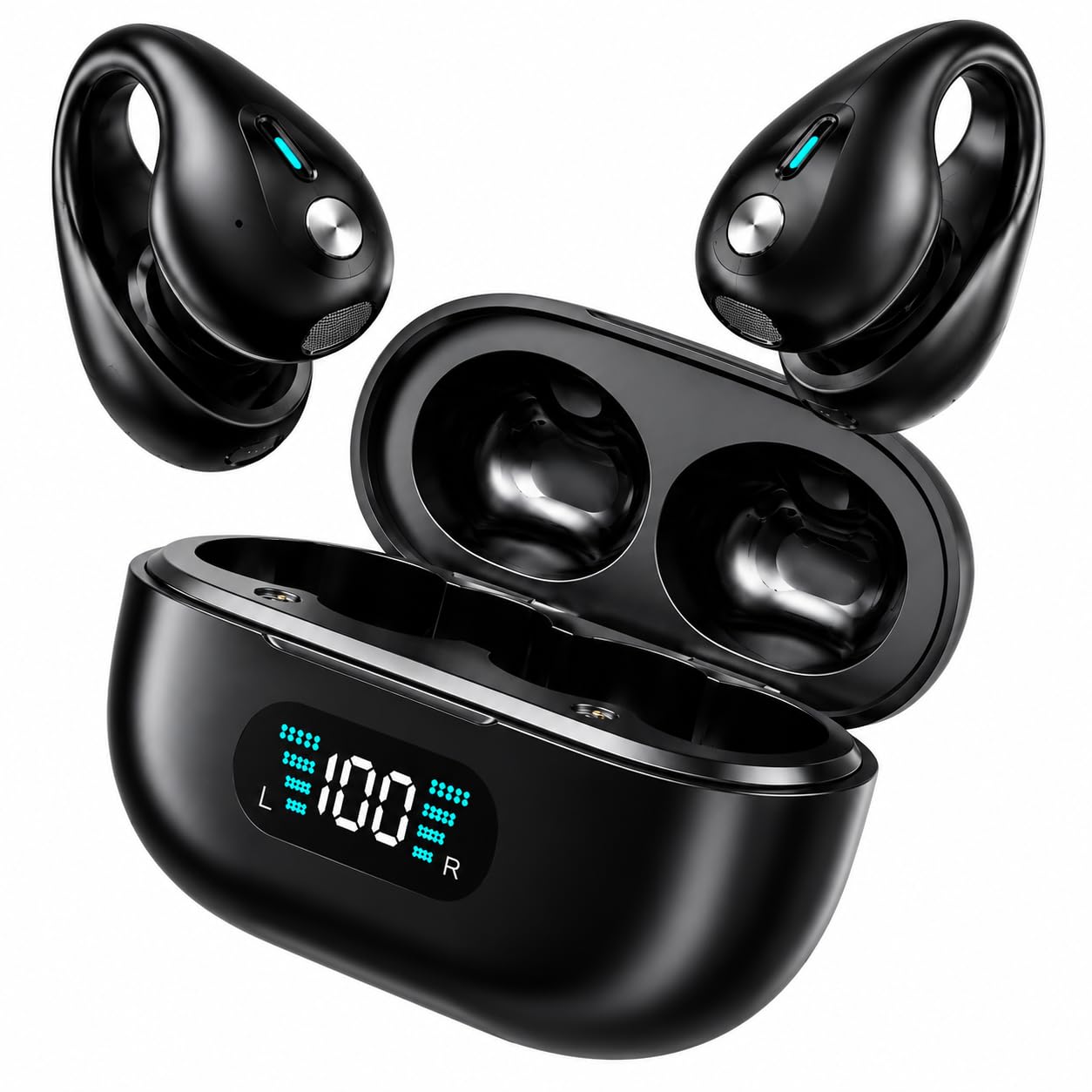 neQra LY6 TWS Clip Type TWS Earphone, Sports, Gaming, Music, Long Battery Life, Clip Type, Wearing Comfort, Battery Level Display on Case, One Touch Control. Sweat and Water Resistant. Pearl White.-image-5