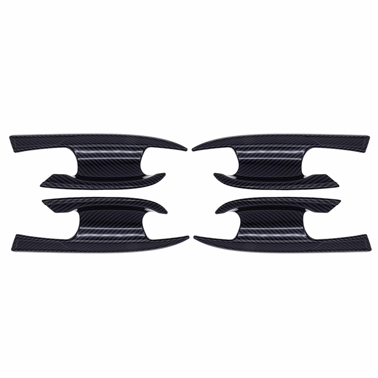 Qwqthgs 2 Car Exterior Door Handle Cap For Q3 019-020 4 Pcs Car Abs Silver&Carbon Fiber Look Outer Door Handle Bowl Cover Trim Decoration Strips Accessories Fit(2)