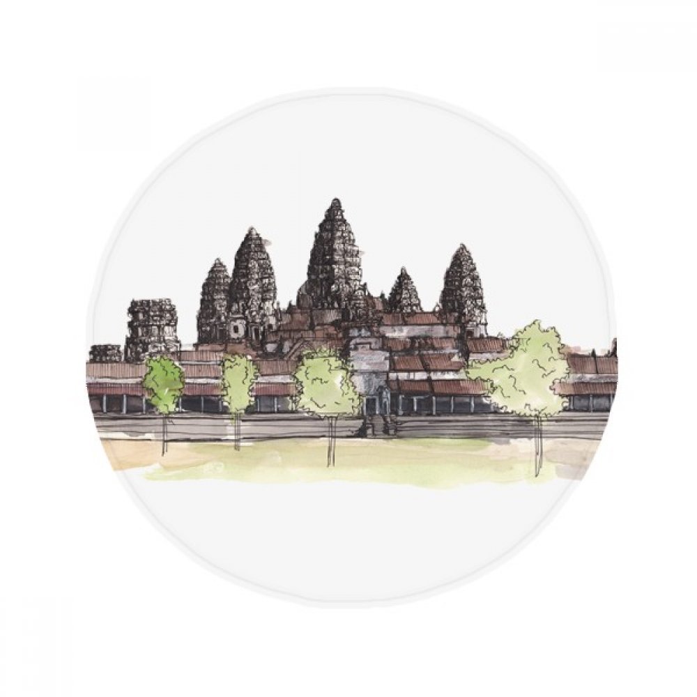 Tapis Angkor Wat multicolore rond, une idée cadeau originale pour les passionnés d'Asie