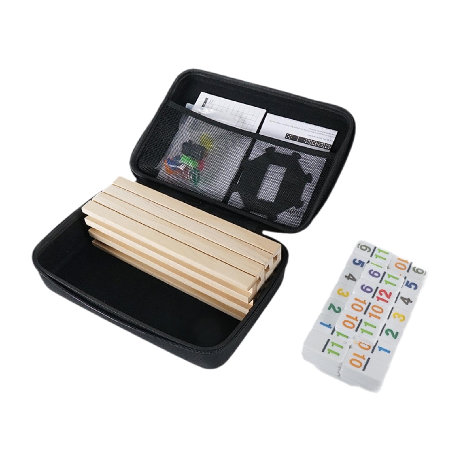 136 Pezzi Set Gioco Educativo da Tavolo Blocchi Costruzione Legno Catena a Reazione Adatto per Bambini Adulti Feste Party Famiglia, 91 Numero di Piastrelle