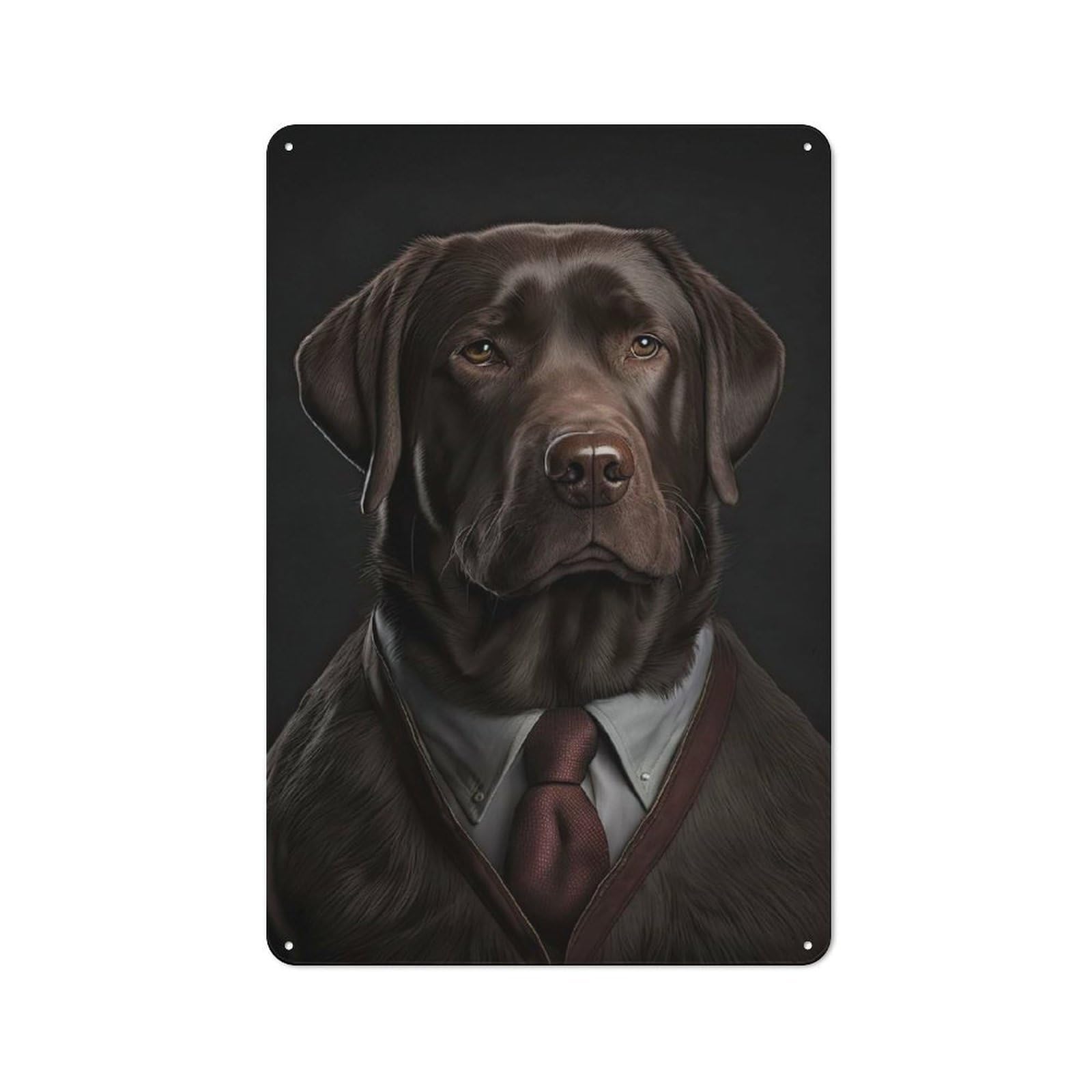 Junmoney Men's Style-11 Labrador In A Suit Rustic Metal Sign 30X20cm For Café Or Restaurant, Suited To Café Owners And Decorators