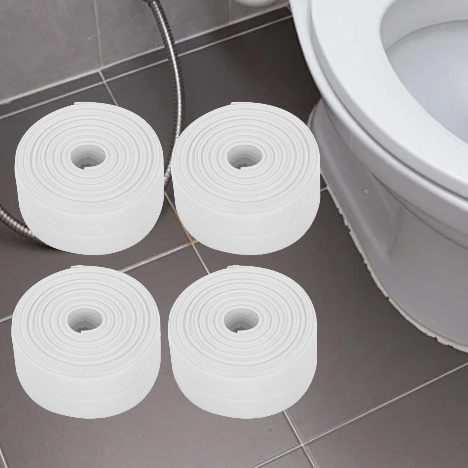 2 Cintas de Sellado Impermeables, Tira Selladora de Calafateo, Práctico Protector de Bordes Multiusos, Tira de Calafateo para Encimera de Cocina, Colo, 4 Piezas