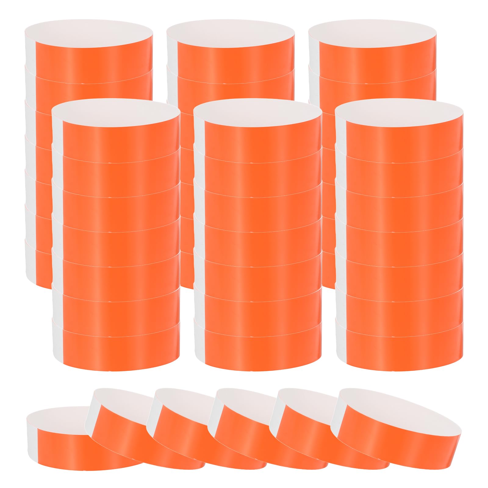 sourcing map 300Pcs Paper Wristbands for Events, Waterproof Hand Bands, Neon Orange-Red