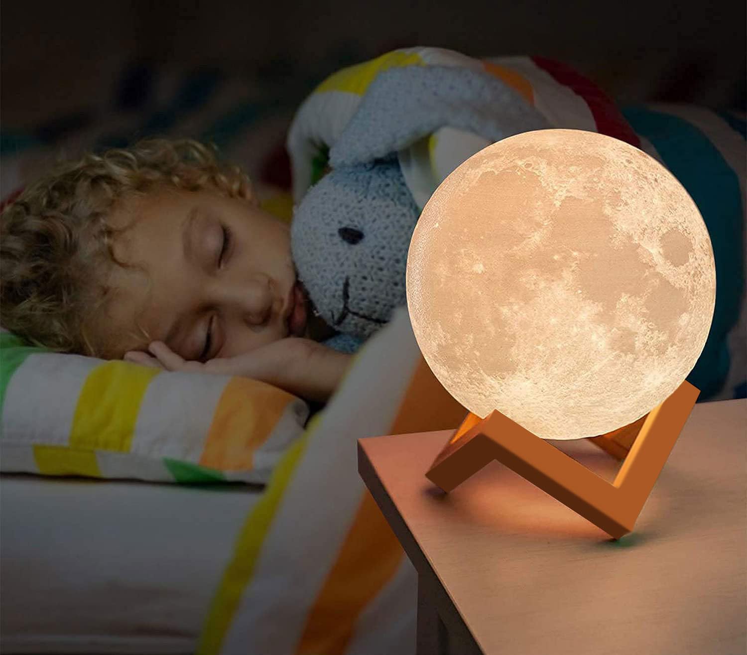 ACED Mondlampe 2023 Upgrade 3D Mondlicht 16 Farben Remote/Touch Control und USB wiederaufladbar Geschenke für Frauen Mädchen Jungen