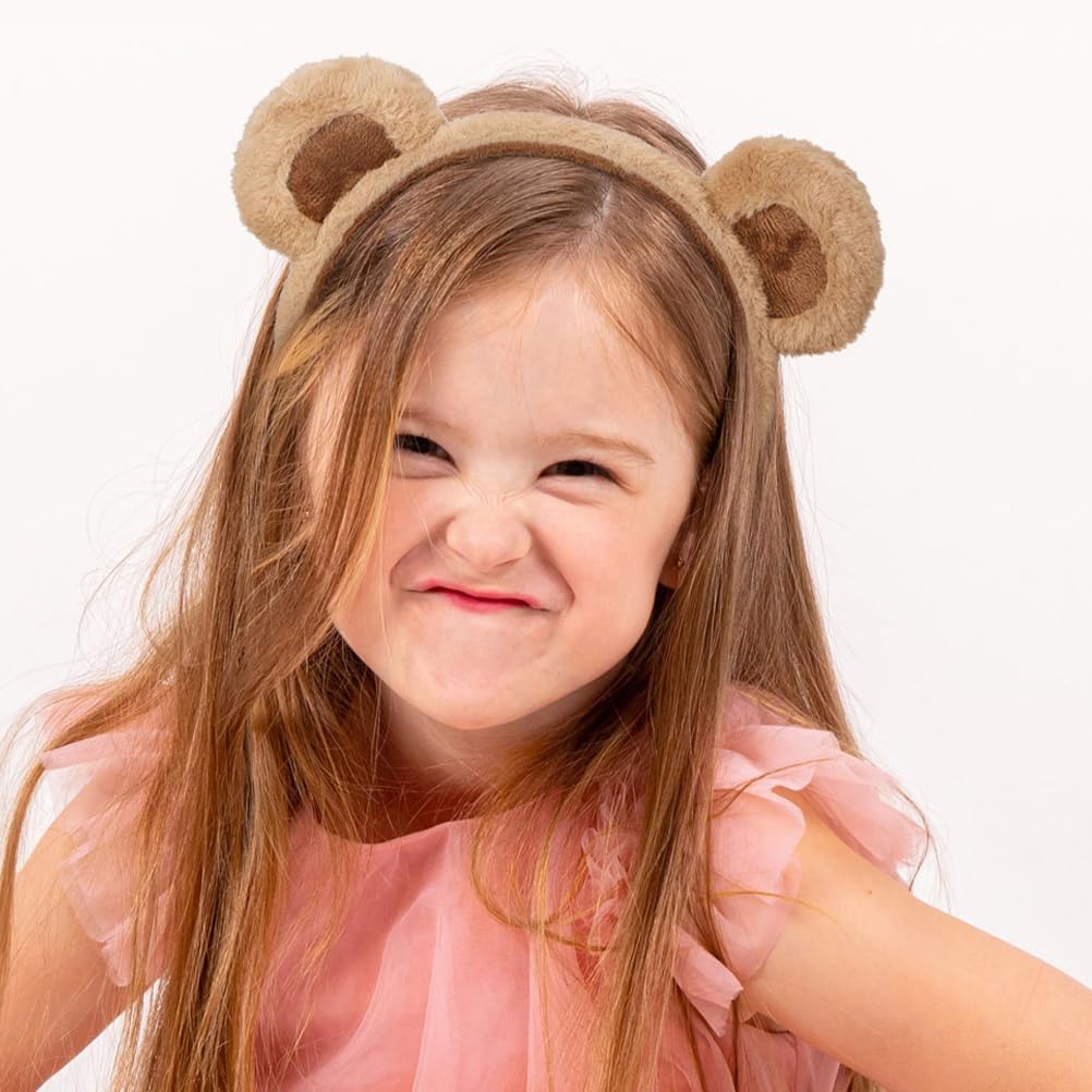 FRCOLOR 3 Pcs Bear Ears Headband Plush Fluffy Bear Hairband Animal Headwear Makeup Headband for Kids Adults Costume Party Cosplay Decoration - Image 4