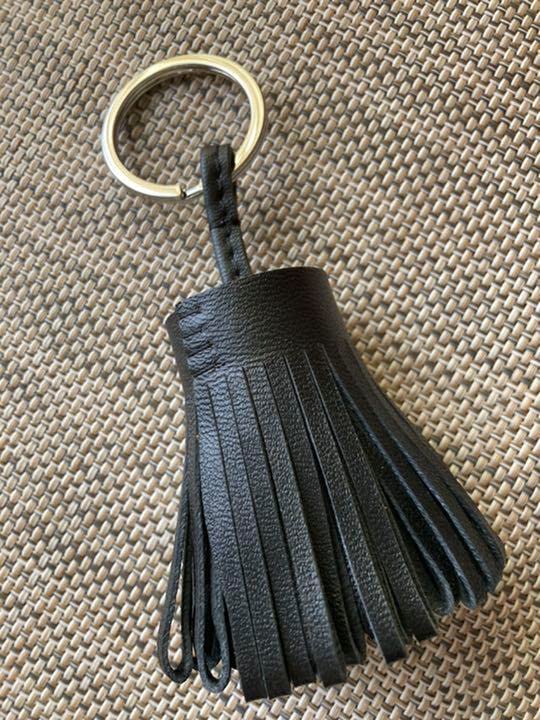 hobo レザー タッセル キーホルダー キーリング ブラック HOBO / COW LEATHER TASSEL KEY RING & BRASS U-LOCK KEY RING