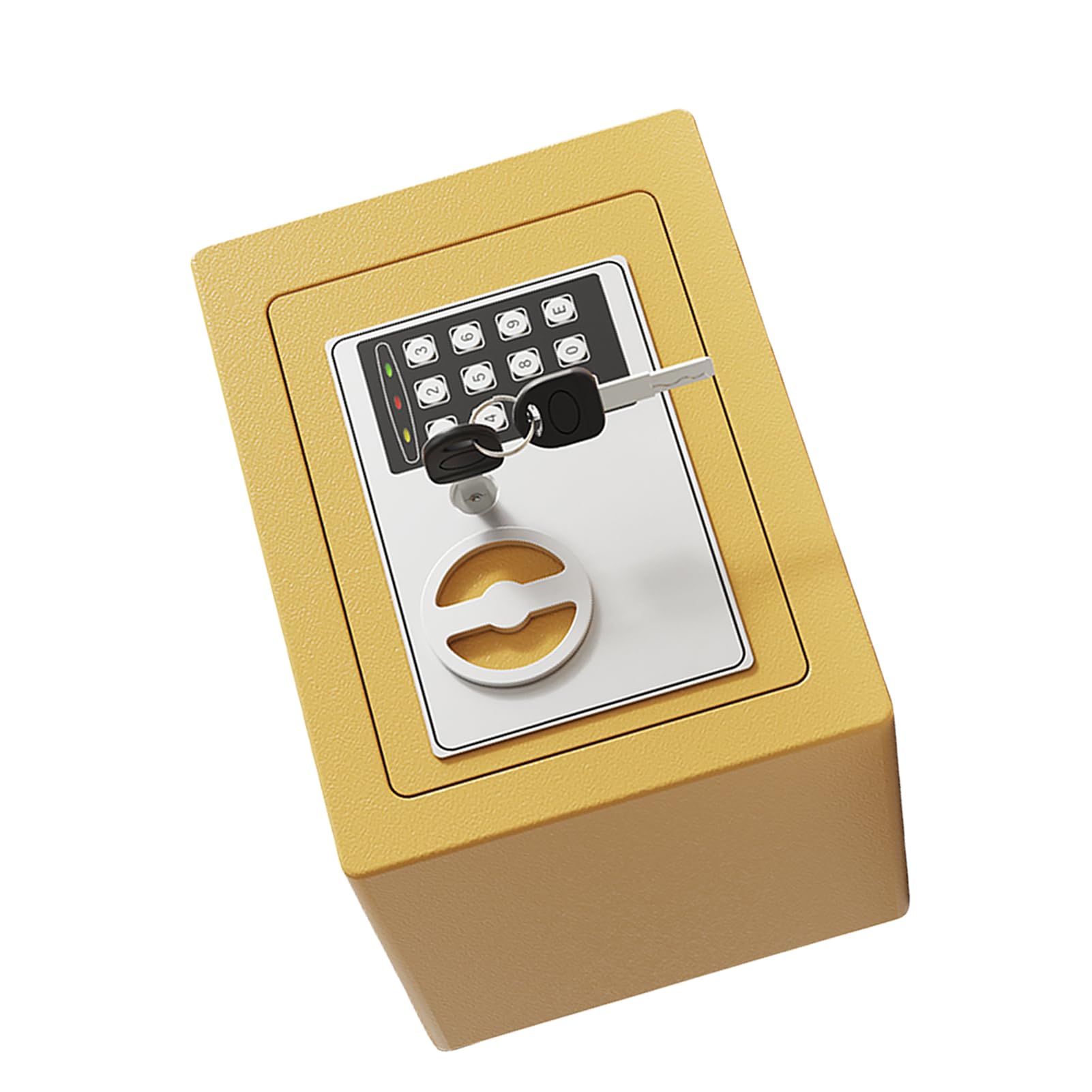 Mini Caja Fuerte de Metal Ignífuga, Cajas Fuertes para el Hogar, Caja Impermeable Ignífuga, con Teclado y 2 Llaves de Repuesto, Seguridad Digital para Dinero, Joyas, Documentos de (champán