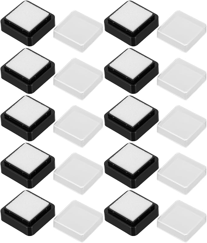 VOSAREA 10Pcs Blank Ink Pads - 1 Inch Empty Stamp Pads for Crafting - Painting and Scrapbooking High Absorption Blank Stamp Pads for All Your Creative Projects
