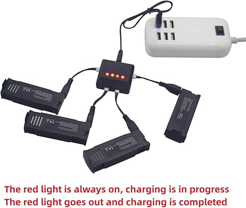 Miniatura 3 de sea jump 4 unids 3.7 V 500 mAh Lipo batería con cargador 4in1 para D20 Mini Drone plegable Quadcopter piezas de repuesto